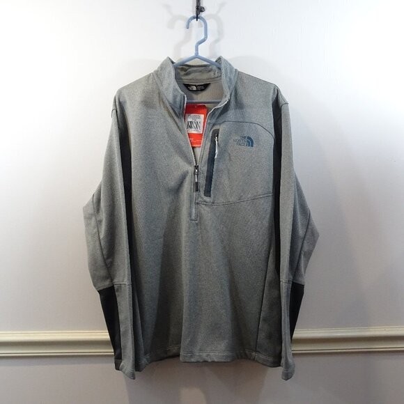 North Face Mens Size XL 1/2 Zip Pullover Canyonlands Heathered Grey Hiking NEW